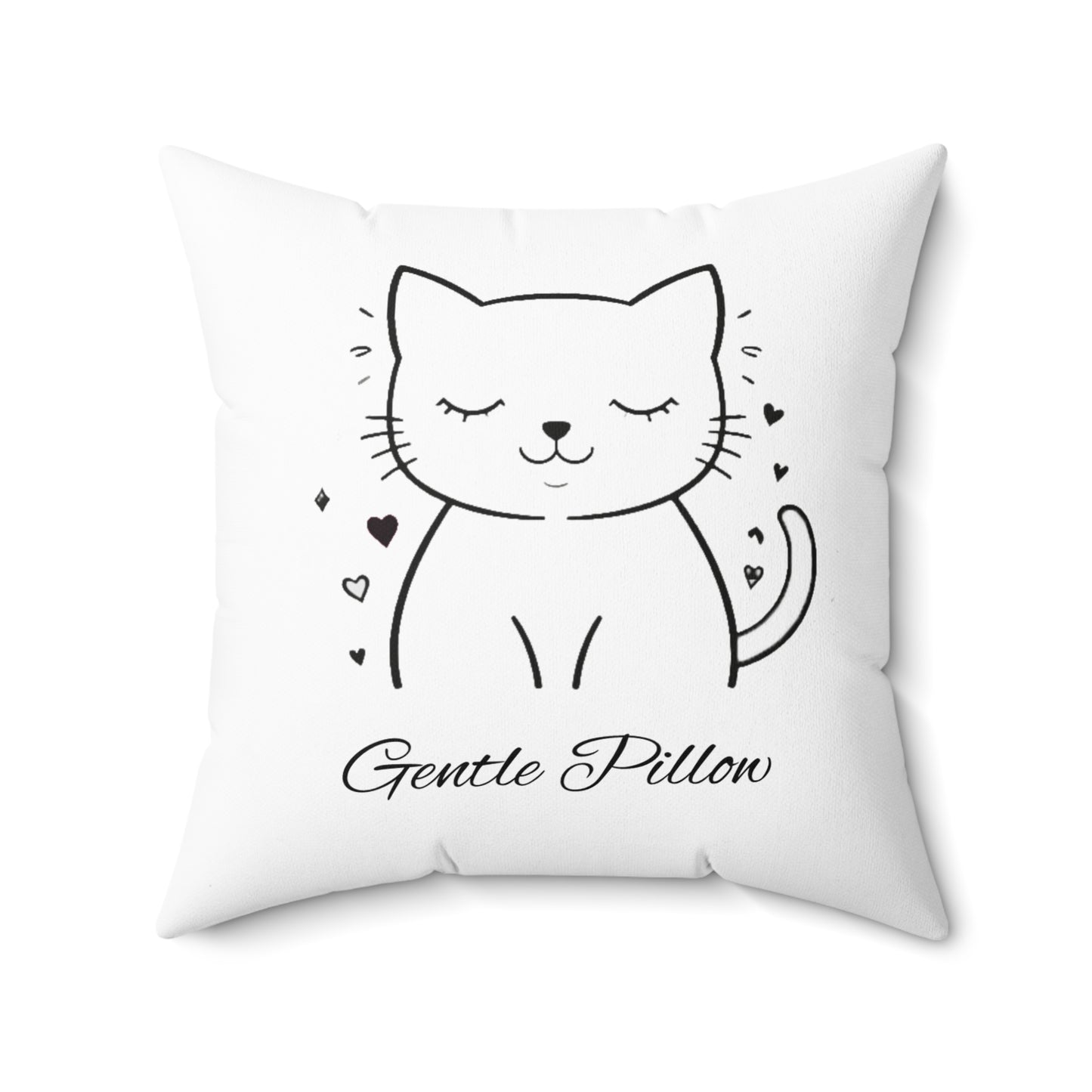 Gentle Cat Print Square Pillow - Cozy Home Decor for Cat Lovers