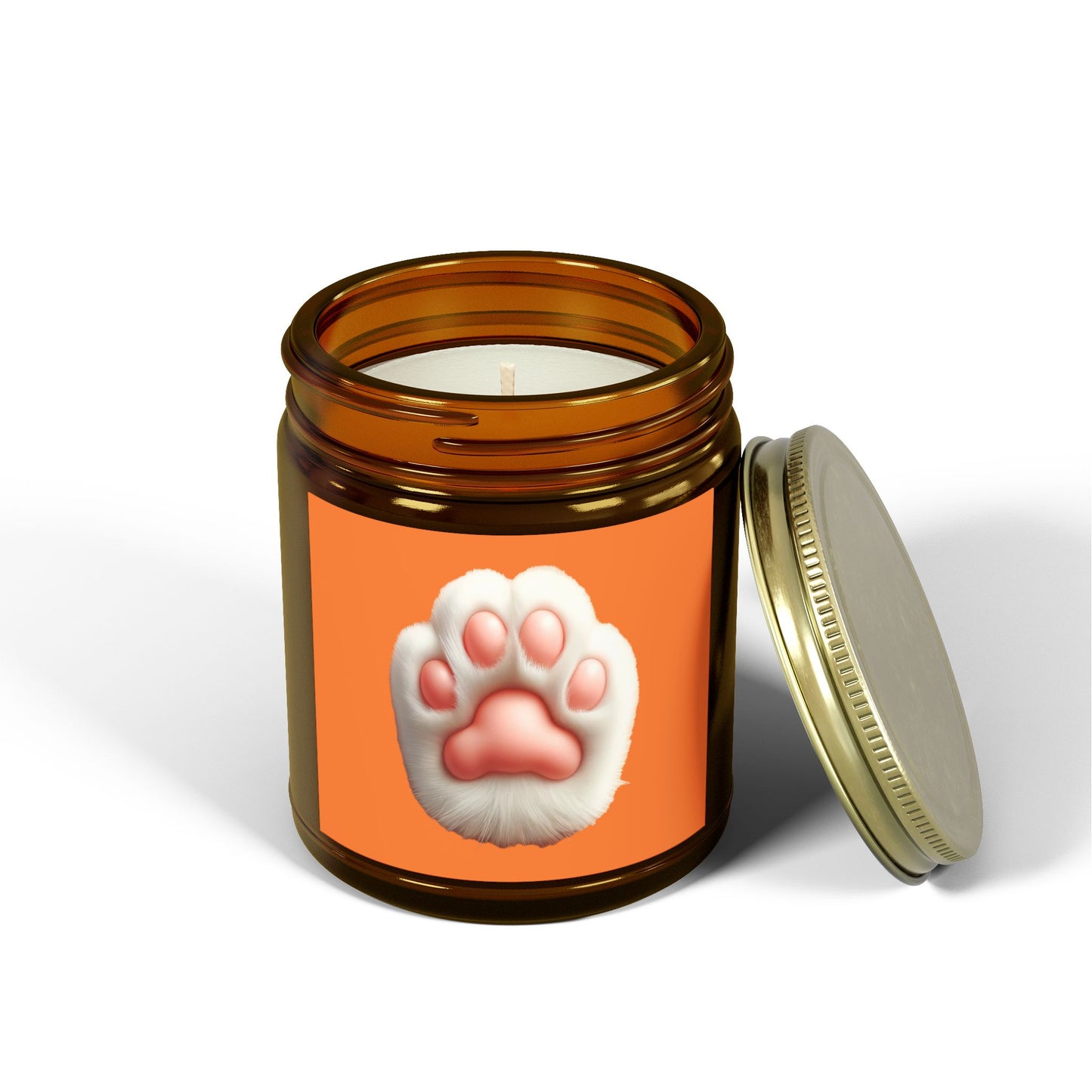 Pet Paw Print Scented Candle - Coconut Apricot Wax (4oz, 9oz)