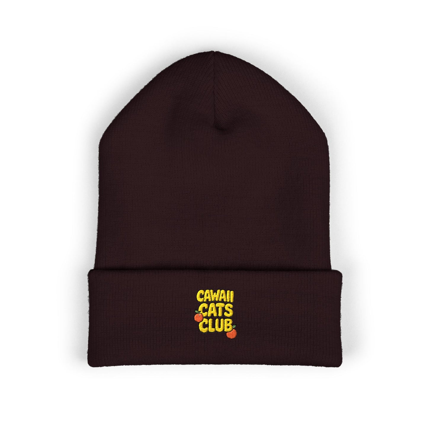 Cuffed Beanie - Cawaii Cats Club Embroidered Hat