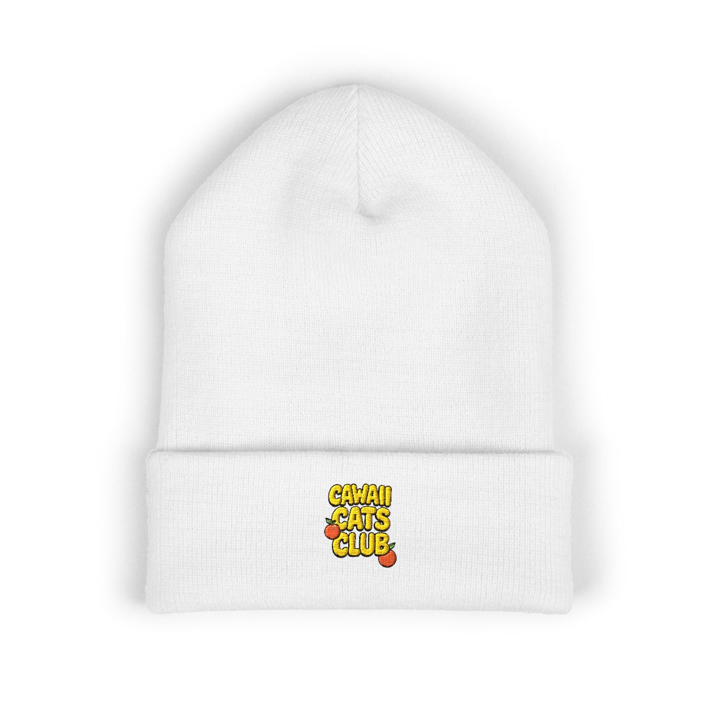 Cuffed Beanie - Cawaii Cats Club Embroidered Hat