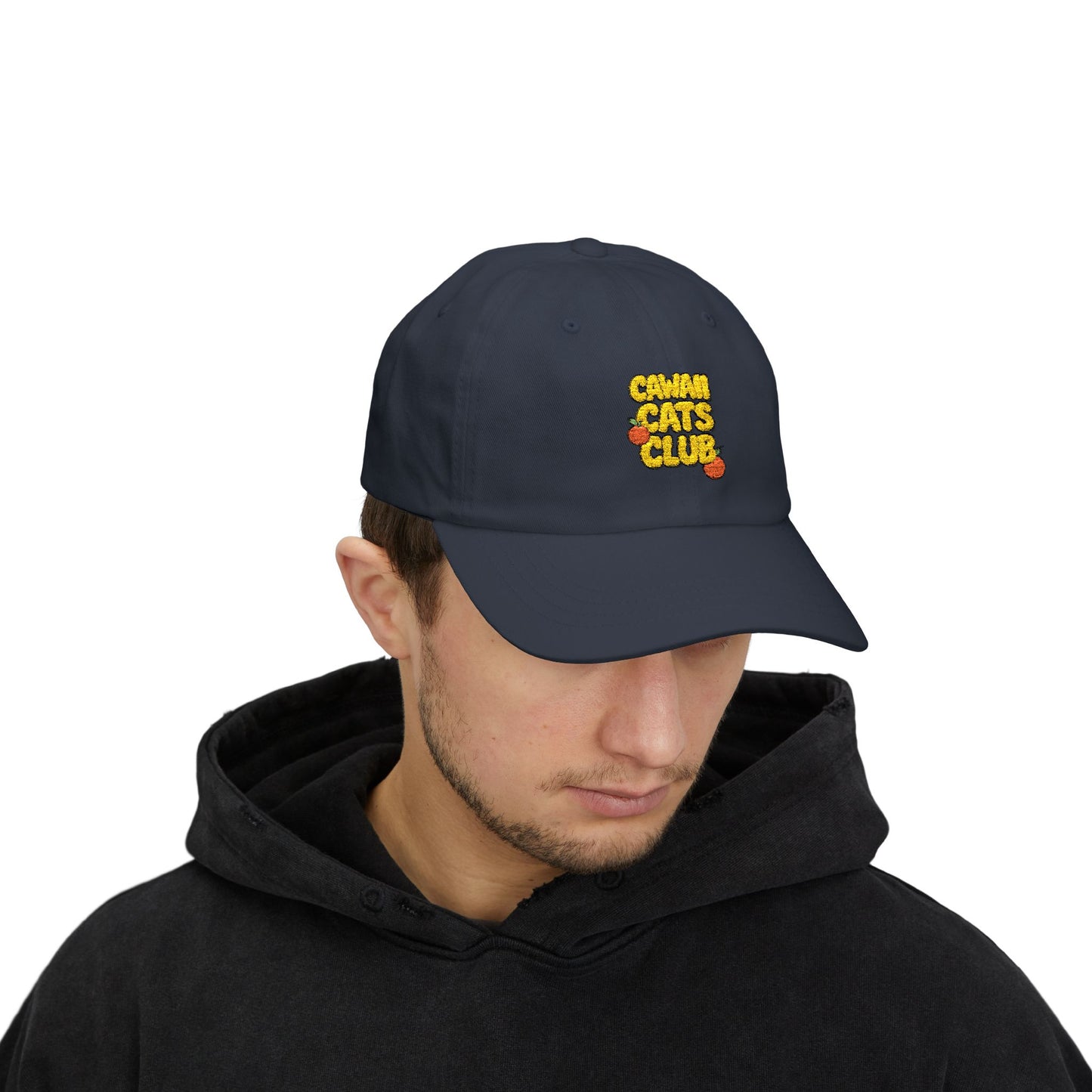 Cawaii Cats Club Classic Dad Cap - Trendy White Baseball Hat for Cat Lovers