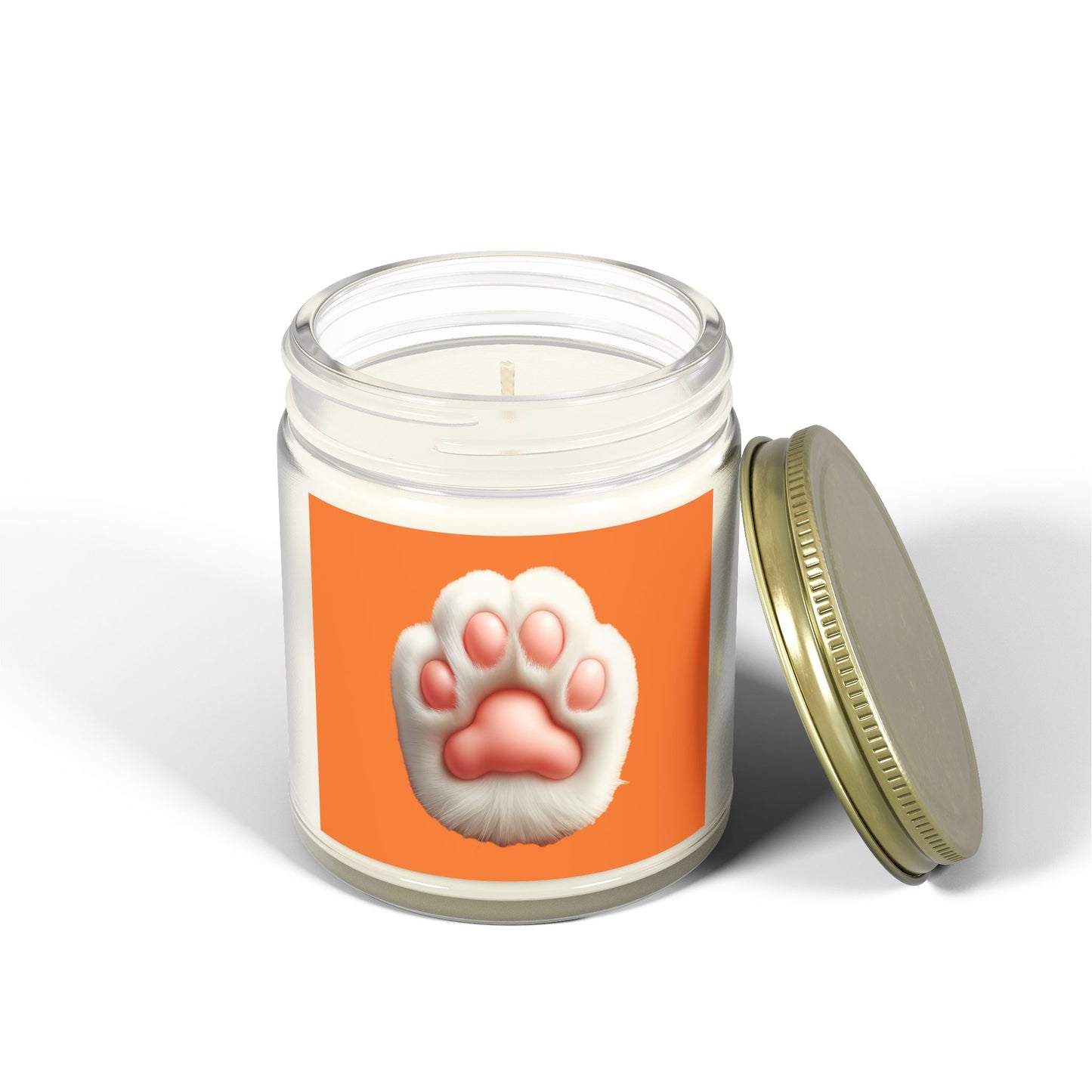 Pet Paw Print Scented Candle - Coconut Apricot Wax (4oz, 9oz)