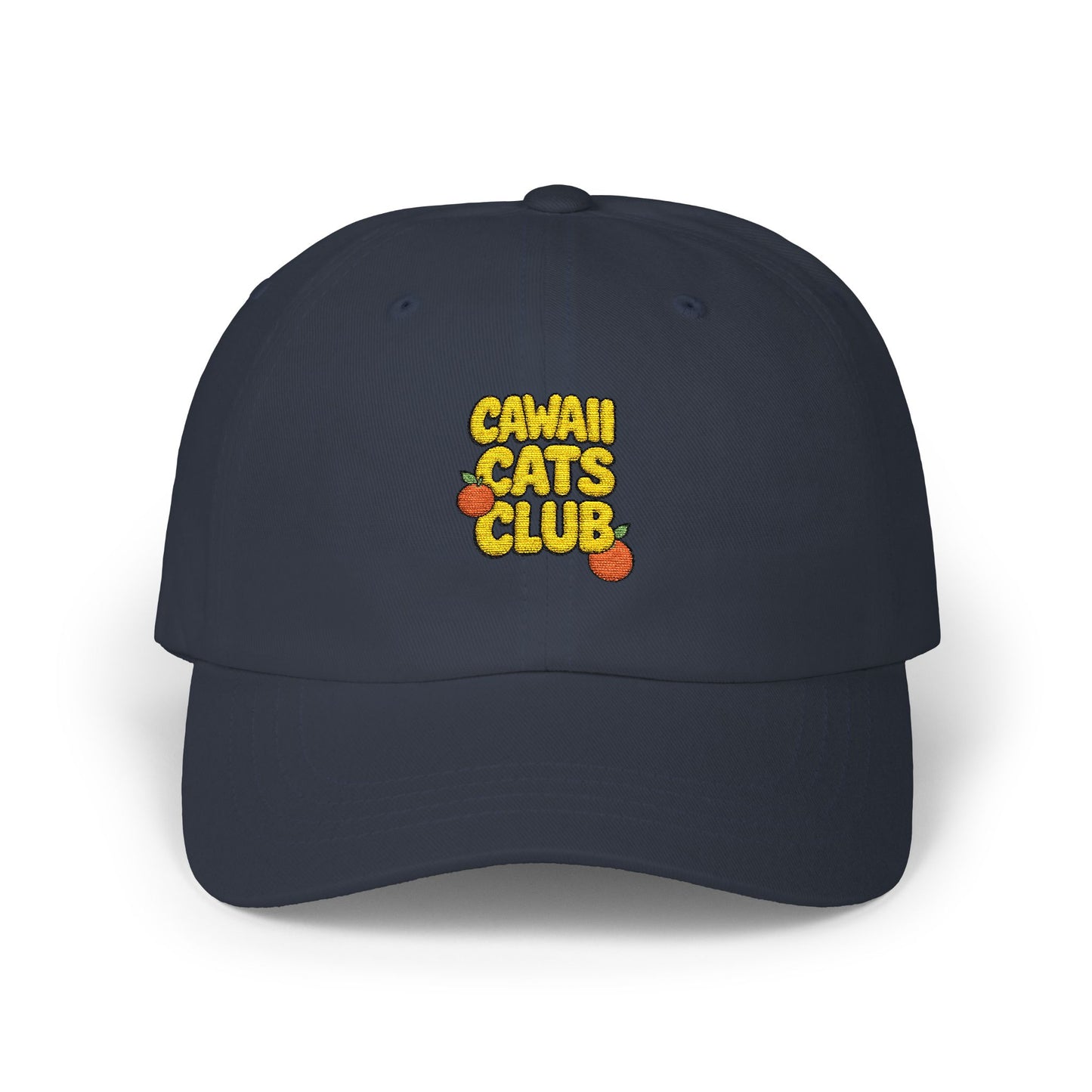 Cawaii Cats Club Classic Dad Cap - Trendy White Baseball Hat for Cat Lovers