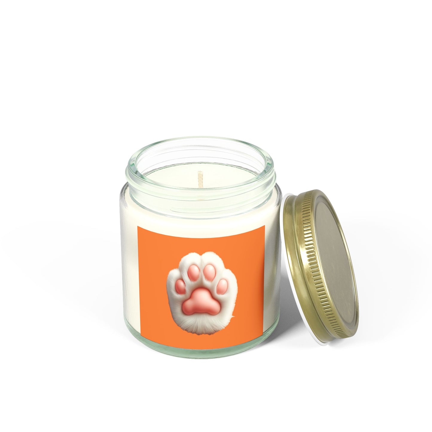 Pet Paw Print Scented Candle - Coconut Apricot Wax (4oz, 9oz)