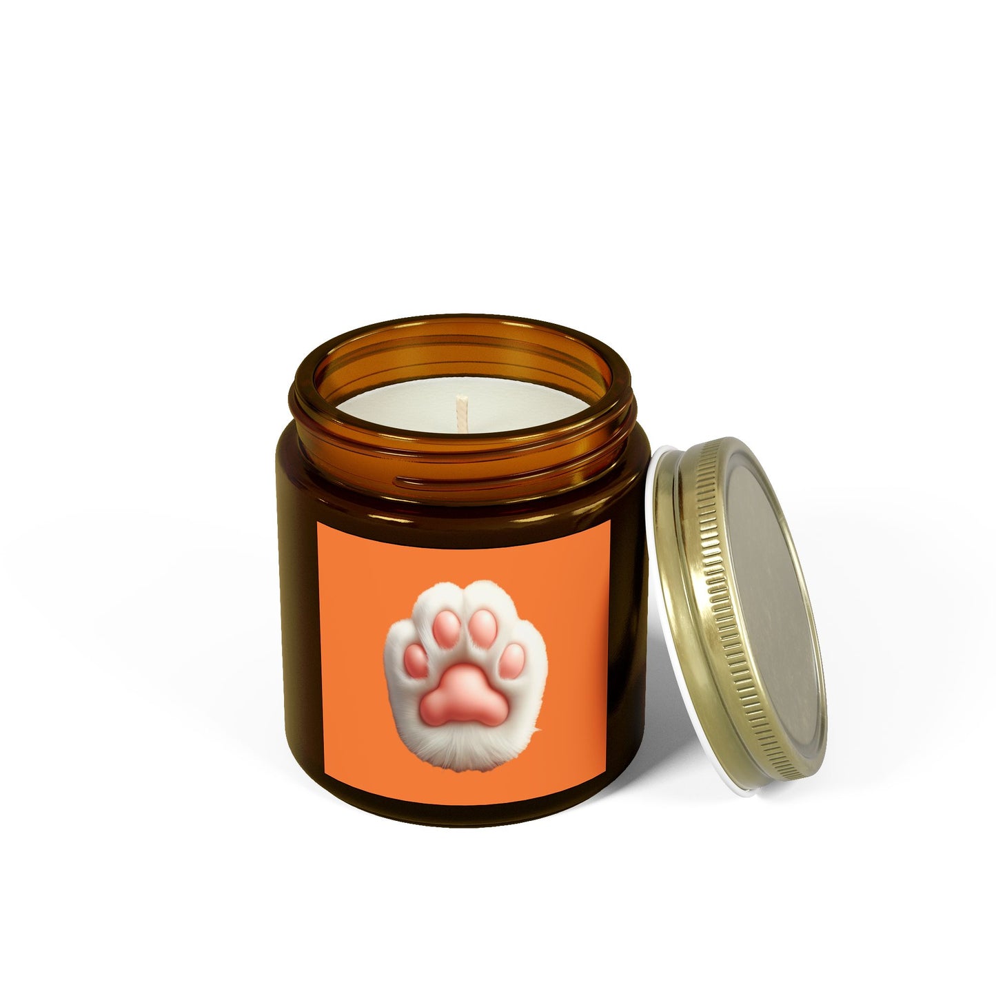Pet Paw Print Scented Candle - Coconut Apricot Wax (4oz, 9oz)