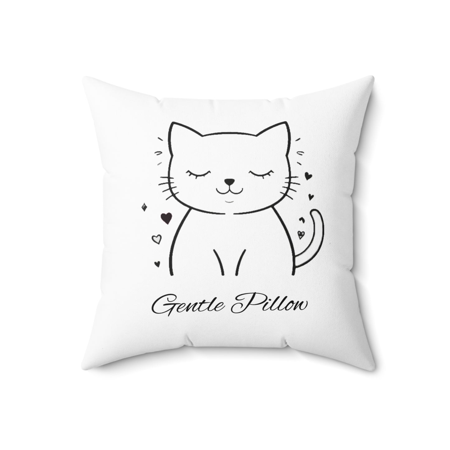 Gentle Cat Print Square Pillow - Cozy Home Decor for Cat Lovers