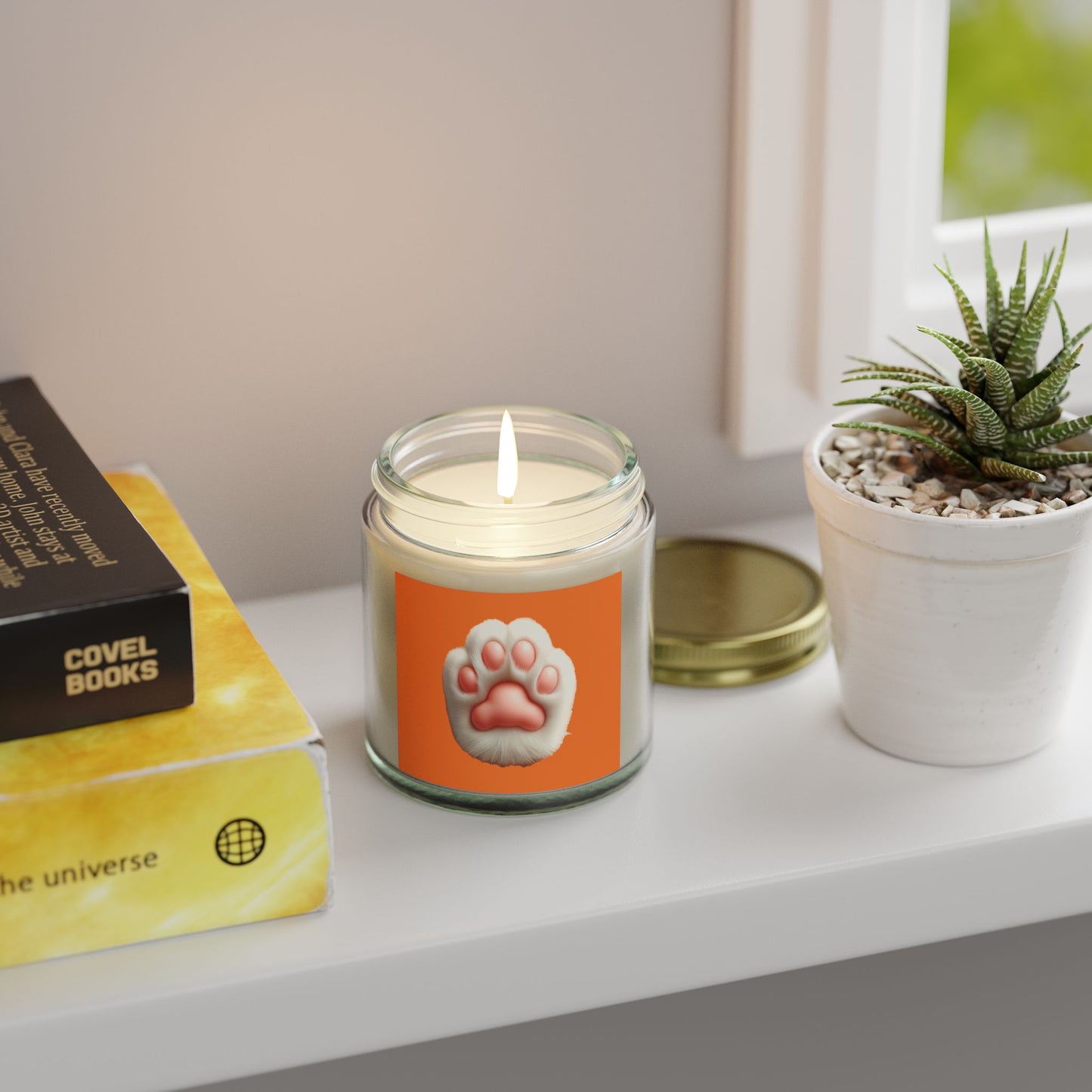 Pet Paw Print Scented Candle - Coconut Apricot Wax (4oz, 9oz)