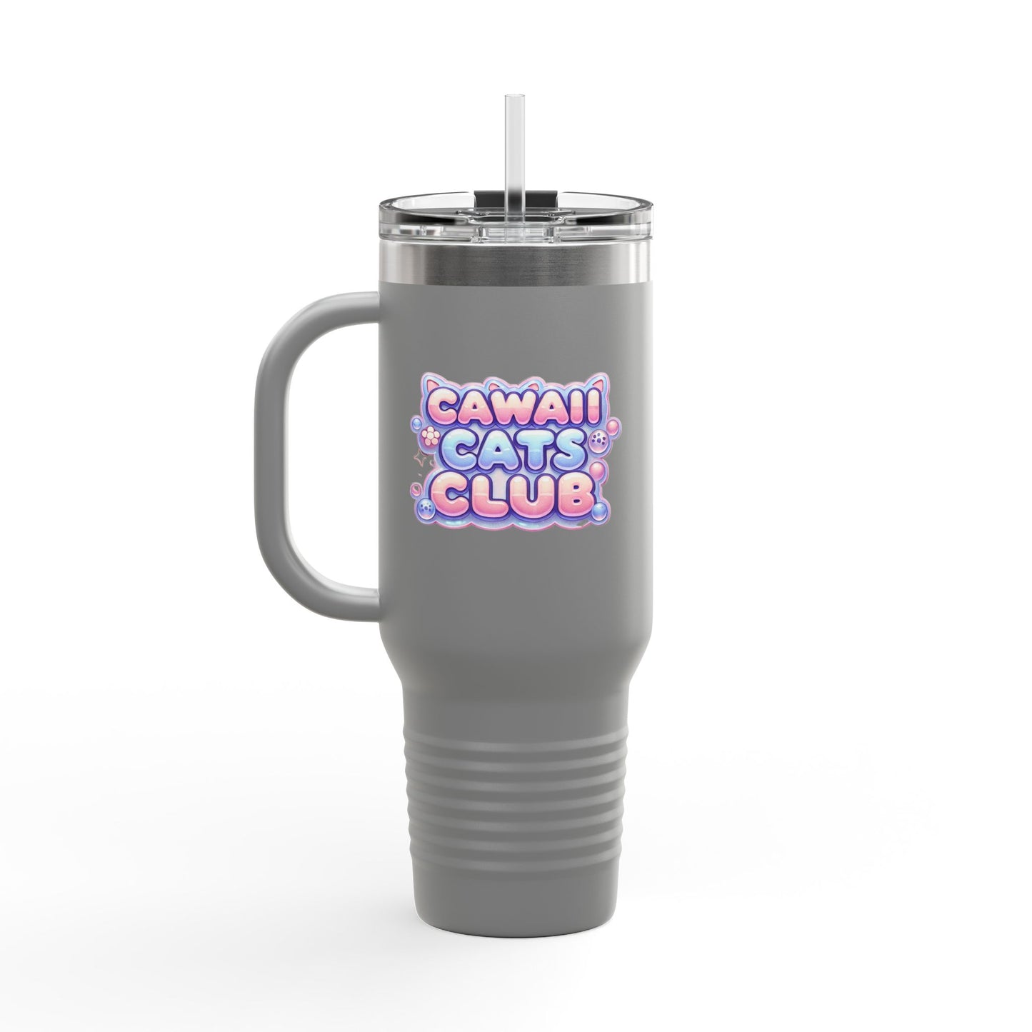 かわいい猫をテーマにした断熱トラベルマグ - 40オンス「Cawaii Cats Club」