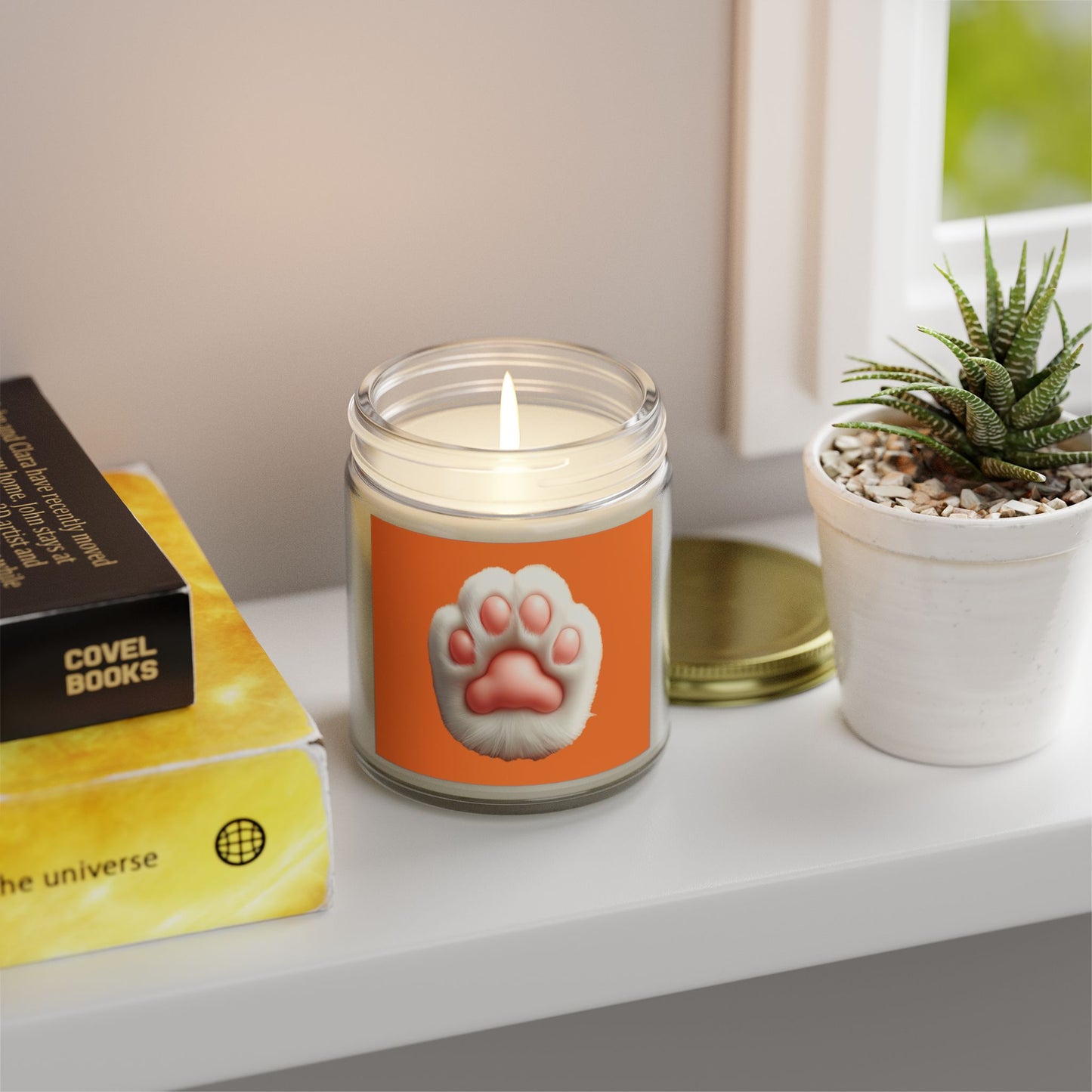 Pet Paw Print Scented Candle - Coconut Apricot Wax (4oz, 9oz)
