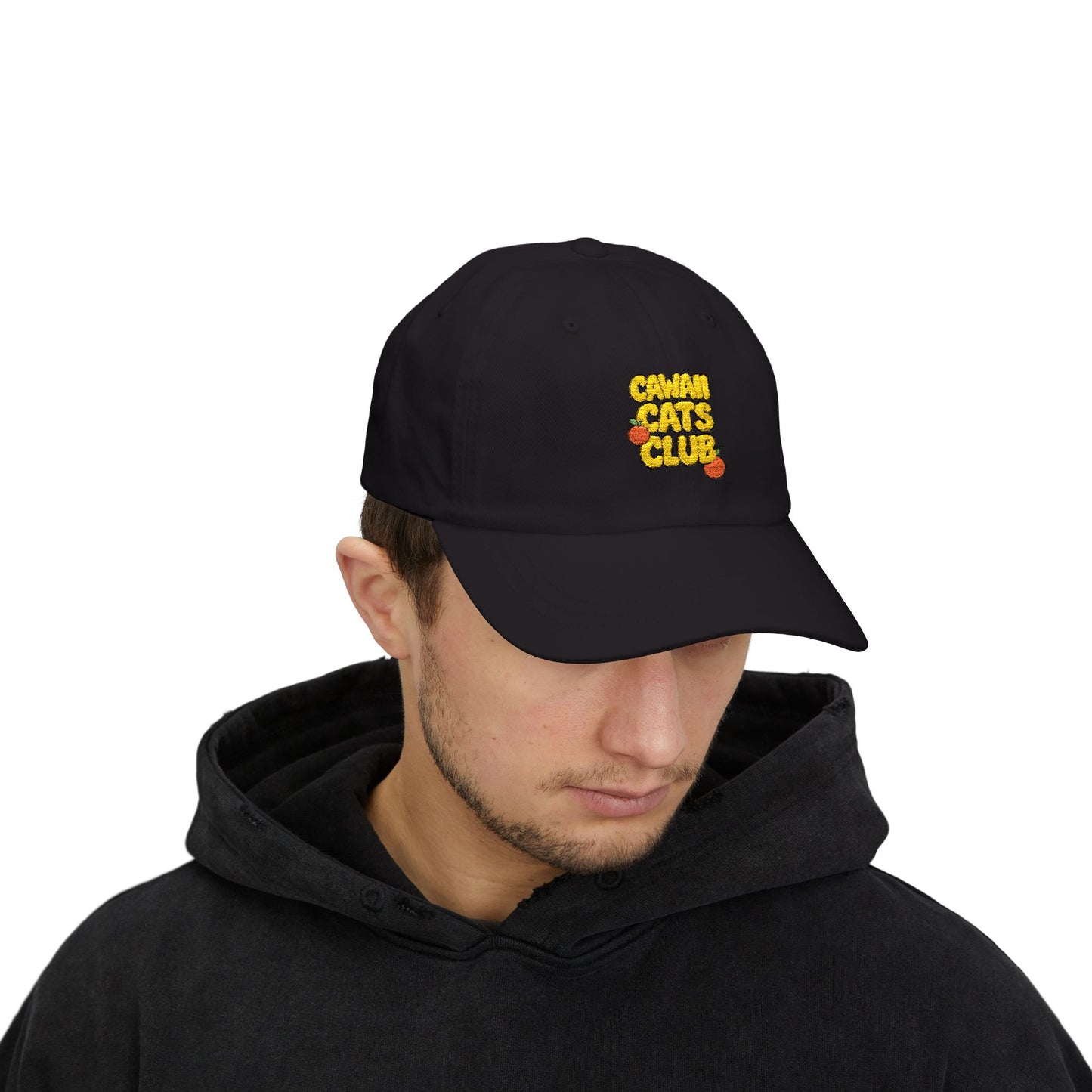 Cawaii Cats Club Classic Dad Cap - Trendy White Baseball Hat for Cat Lovers