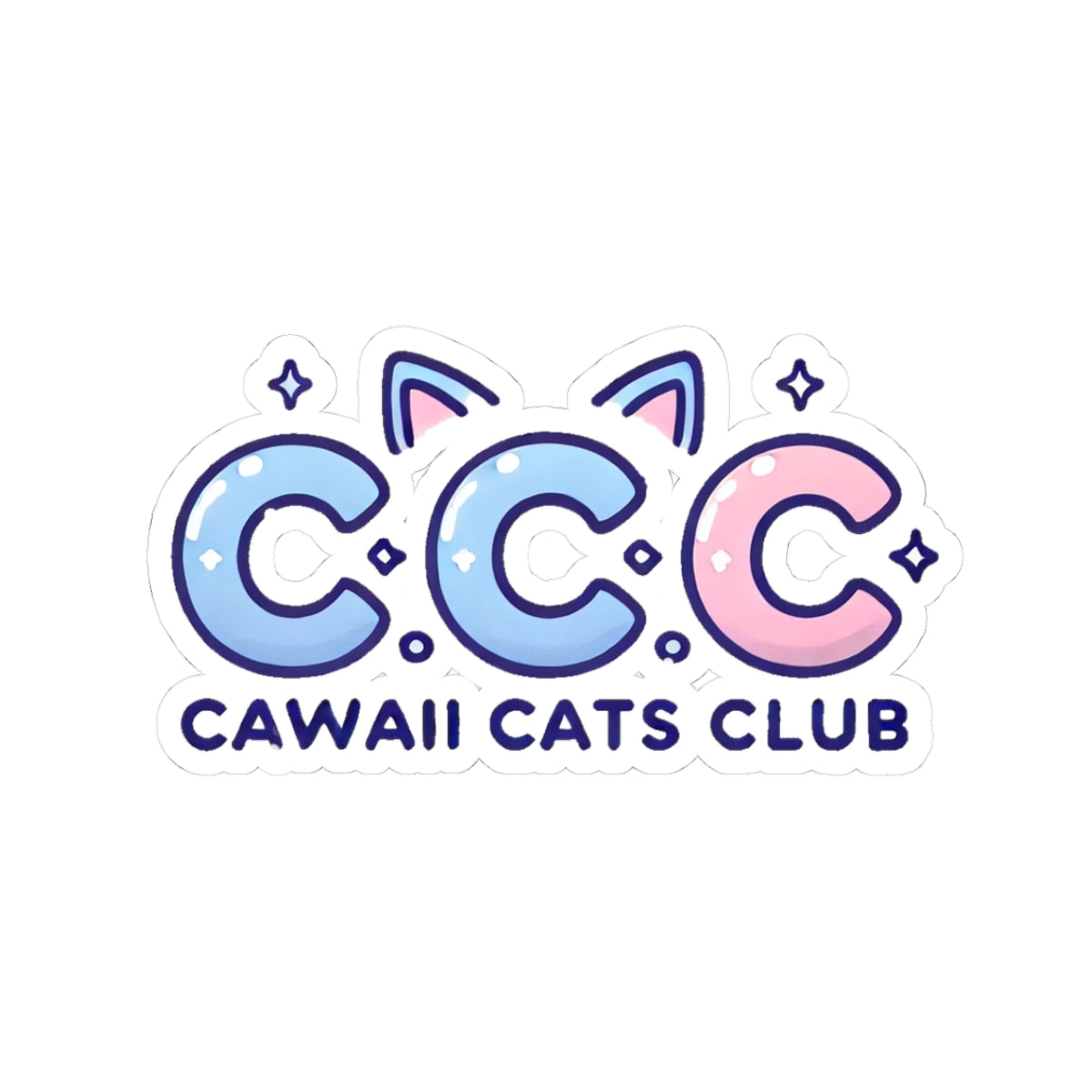 Cawaii Cats Club Kiss-Cut Stickers - Fun Vinyl Decals for Cat Lovers