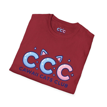Cawaii Cats Club Unisex Softstyle T-Shirt - Cute Cat Graphic Tee