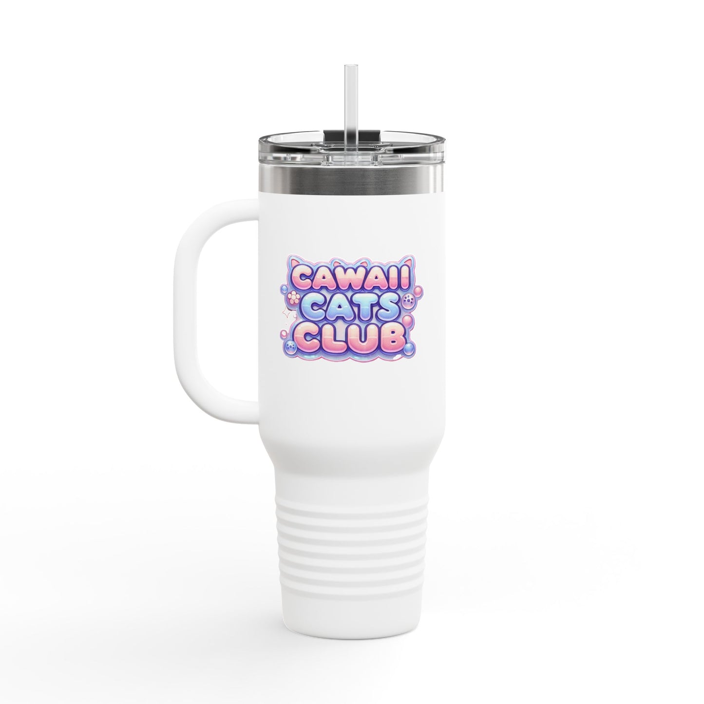 かわいい猫をテーマにした断熱トラベルマグ - 40オンス「Cawaii Cats Club」 