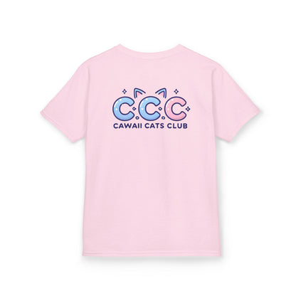 Cawaii Cats Club Kids Tee - Cute Cat Theme Cotton T-Shirt