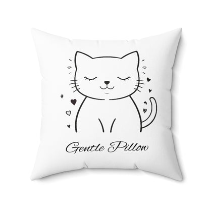 Gentle Cat Print Square Pillow - Cozy Home Decor for Cat Lovers