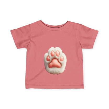 かわいい赤ちゃんの足跡プリントTシャツ - ペット愛好家のための幼児用ファインジャージーシャツ