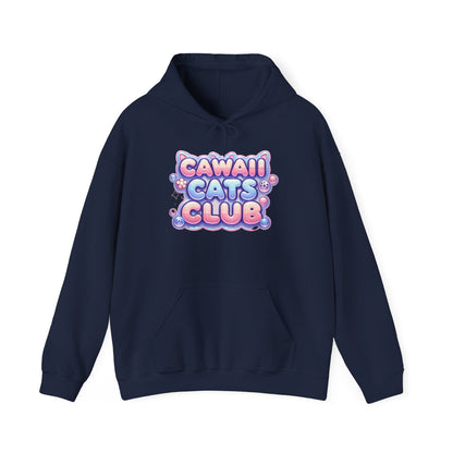 Cawaii Cats Club Hoodie - Cozy Unisex Heavy Blend Sweatshirt for Cat Lovers