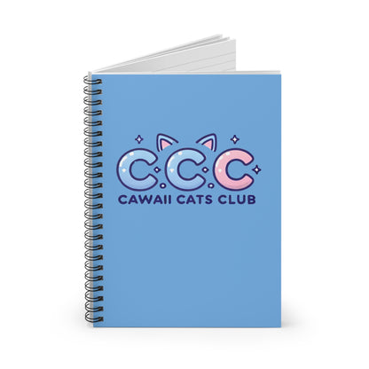 Cawaii Cats Club Spiral Notebook - Ruled Line for Cat Lovers