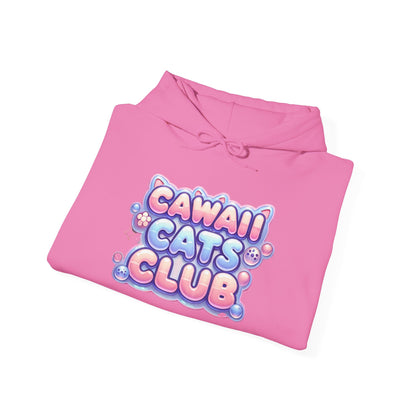Cawaii Cats Club Hoodie - Cozy Unisex Heavy Blend Sweatshirt for Cat Lovers