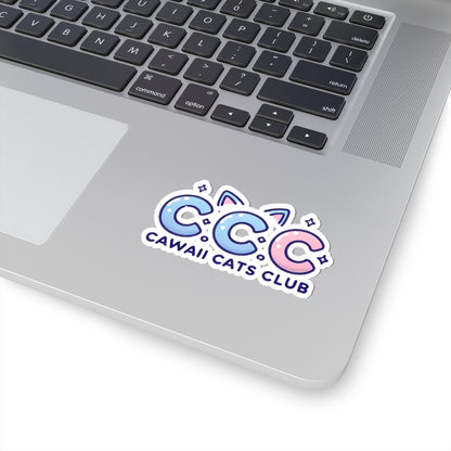 Cawaii Cats Club Kiss-Cut Stickers - Fun Vinyl Decals for Cat Lovers