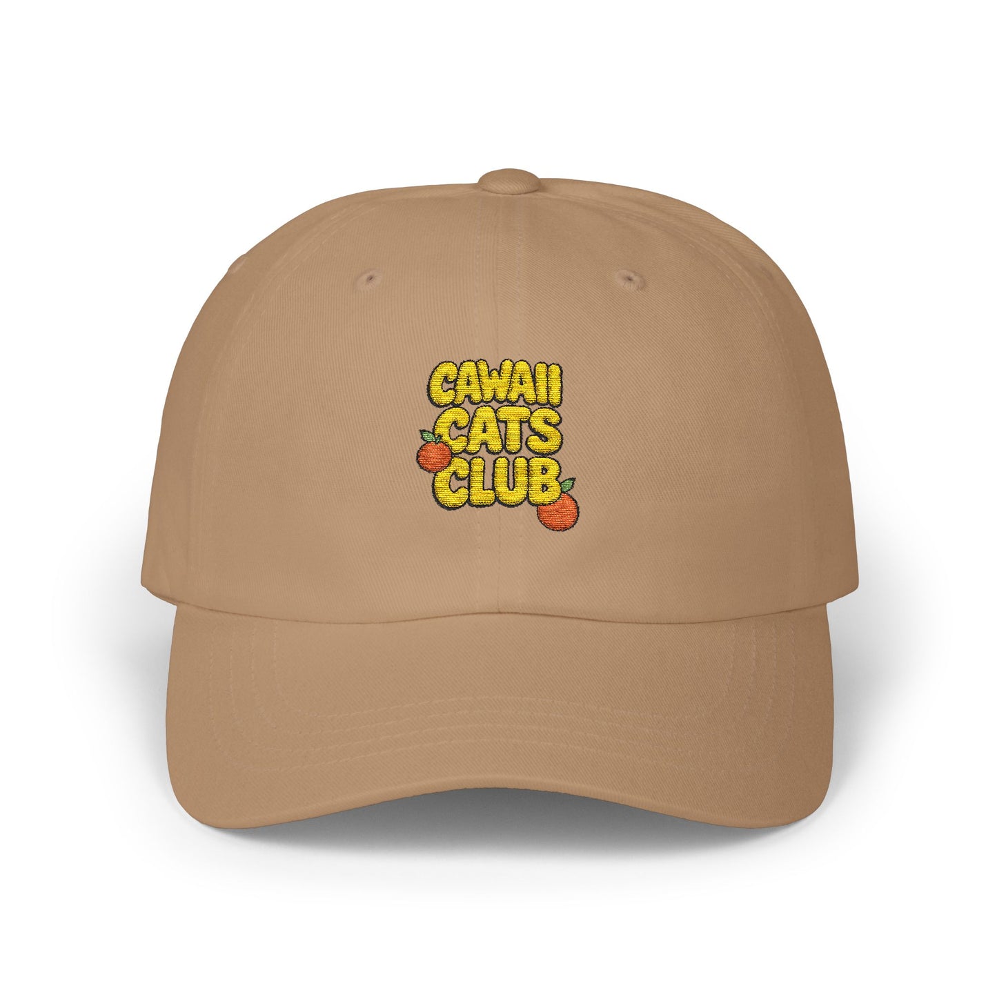 Cawaii Cats Club Classic Dad Cap - Trendy White Baseball Hat for Cat Lovers