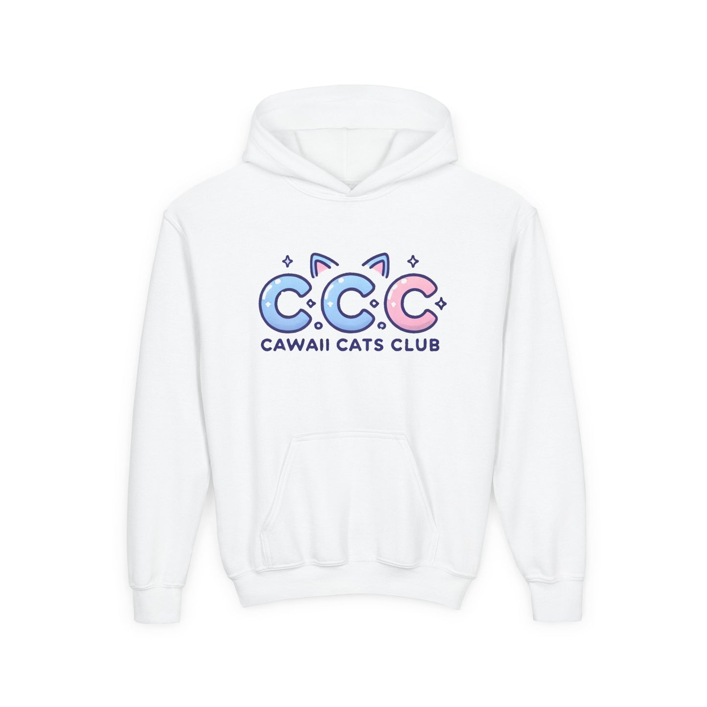 Cawaii Cats Club Youth Hoodie - Cute Cat-Themed Sweatshirt for Kids