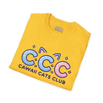 Cawaii Cats Club Unisex Softstyle T-Shirt - Cute Cat Graphic Tee