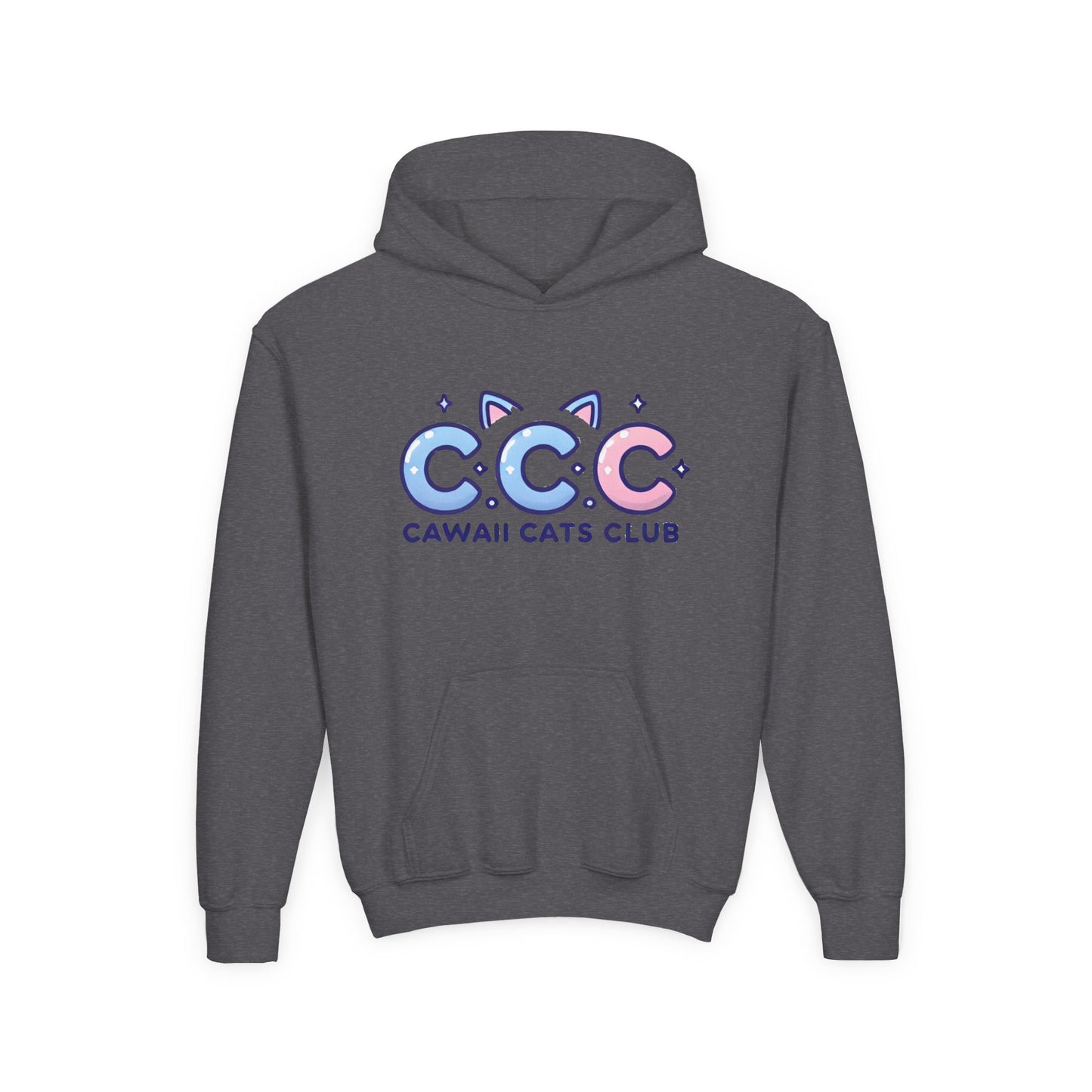 Cawaii Cats Club Youth Hoodie - Cute Cat-Themed Sweatshirt for Kids