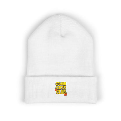 Cuffed Beanie - Cawaii Cats Club Embroidered Hat