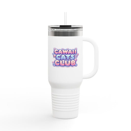 かわいい猫をテーマにした断熱トラベルマグ - 40オンス「Cawaii Cats Club」 