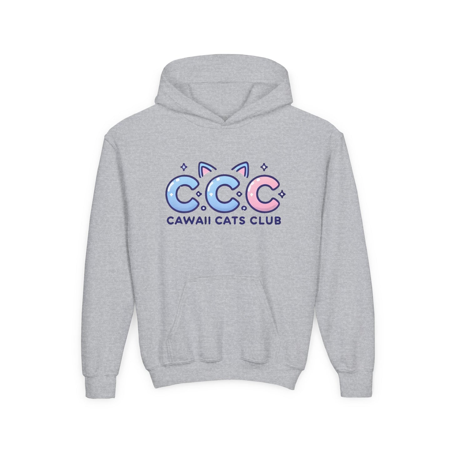 Cawaii Cats Club Youth Hoodie - Cute Cat-Themed Sweatshirt for Kids