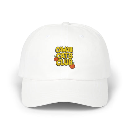 Cawaii Cats Club Classic Dad Cap - Trendy White Baseball Hat for Cat Lovers