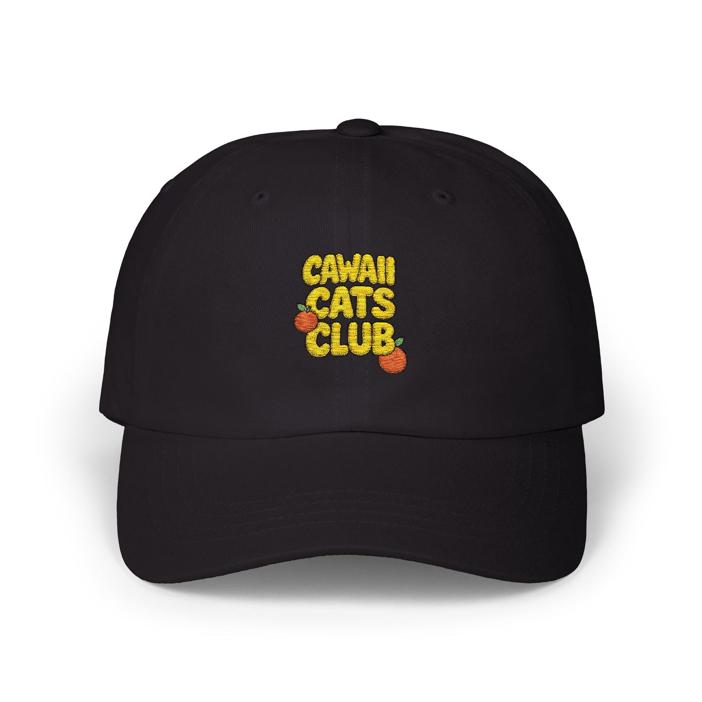Cawaii Cats Club Classic Dad Cap - Trendy White Baseball Hat for Cat Lovers