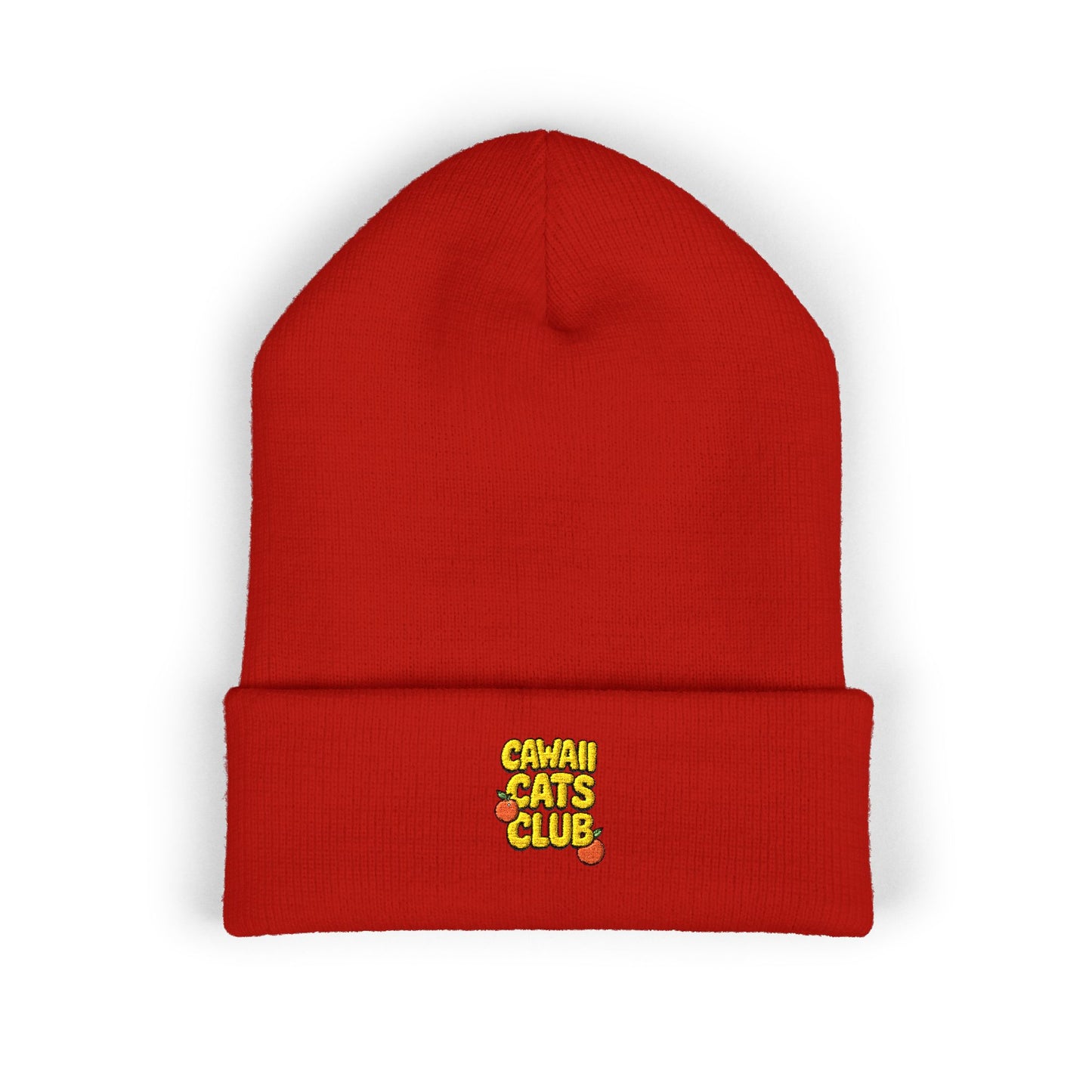 Cuffed Beanie - Cawaii Cats Club Embroidered Hat