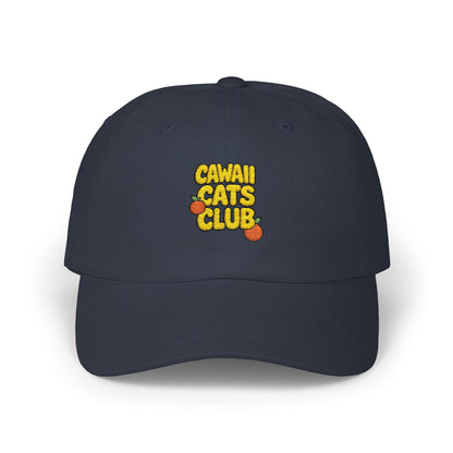 Cawaii Cats Club Classic Dad Cap - Trendy White Baseball Hat for Cat Lovers