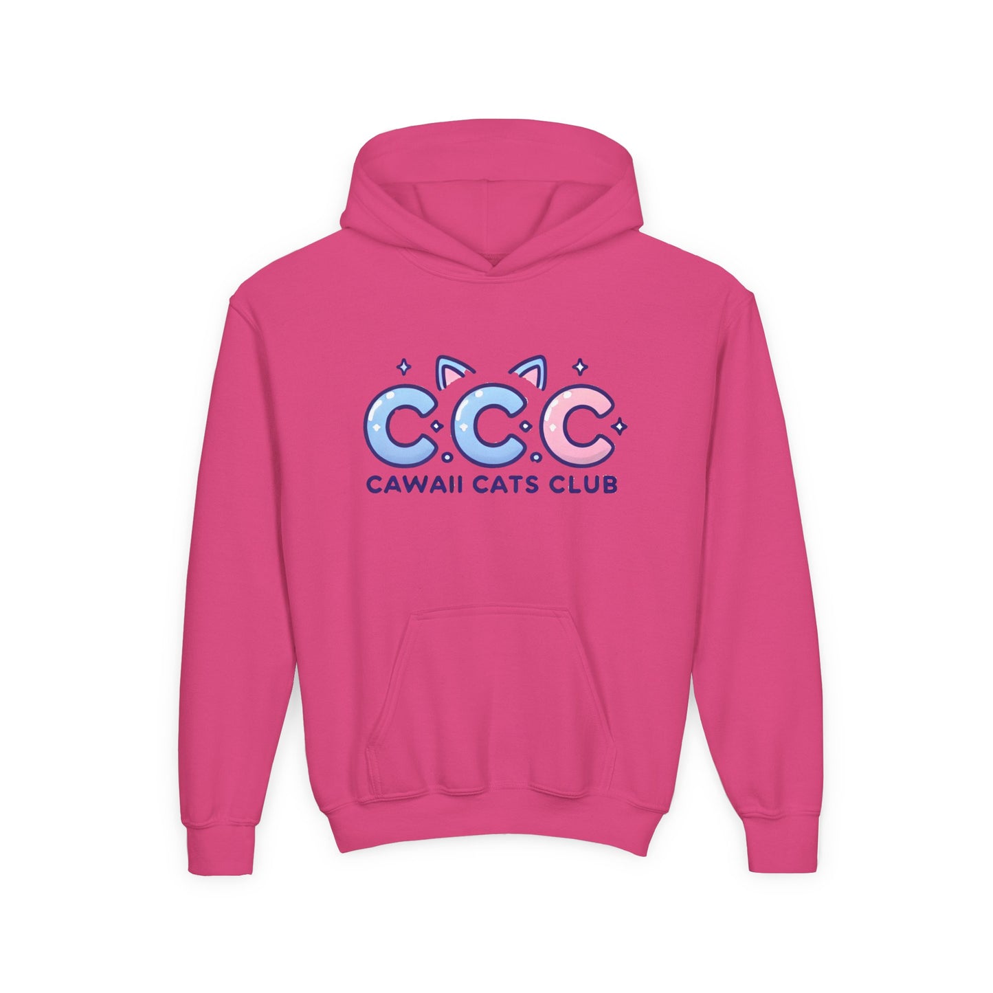 Cawaii Cats Club Youth Hoodie - Cute Cat-Themed Sweatshirt for Kids