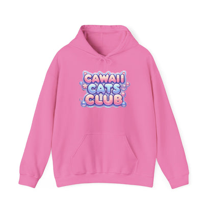 Cawaii Cats Club Hoodie - Cozy Unisex Heavy Blend Sweatshirt for Cat Lovers