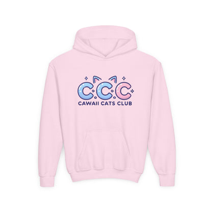 Cawaii Cats Club Youth Hoodie - Cute Cat-Themed Sweatshirt for Kids