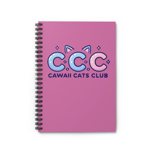 Cute Spiral Notebook - Cawaii Cats Club - Ruled Line for Cat Lovers