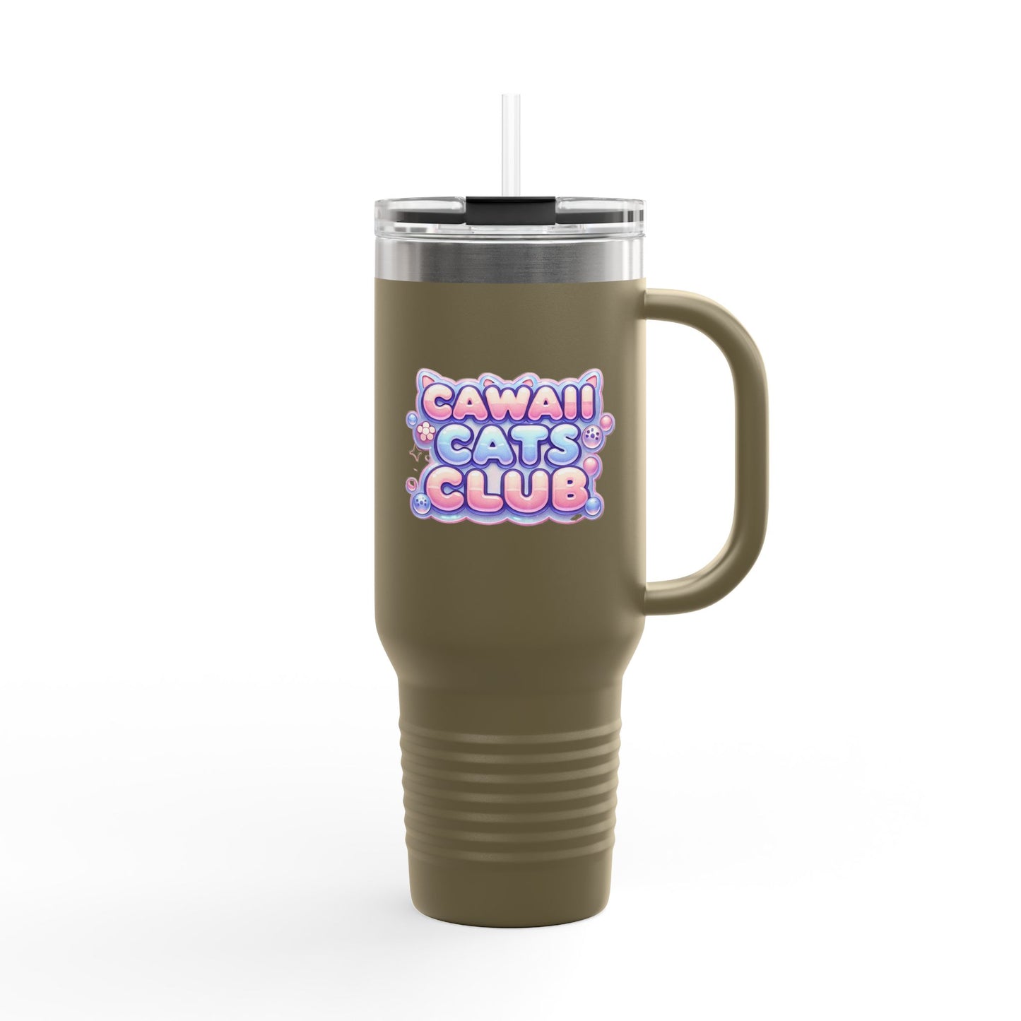 かわいい猫をテーマにした断熱トラベルマグ - 40オンス「Cawaii Cats Club」 