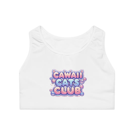 Cawaii Cats Club Sports Bra - Fun & Comfy Activewear for Cat Lovers