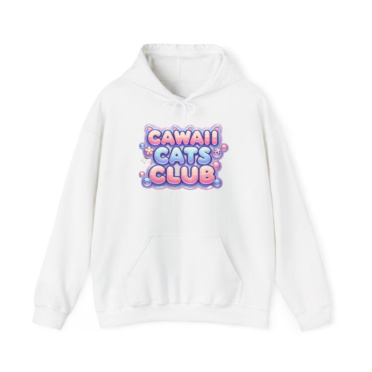 Cawaii Cats Club Hoodie - Cozy Unisex Heavy Blend Sweatshirt for Cat Lovers