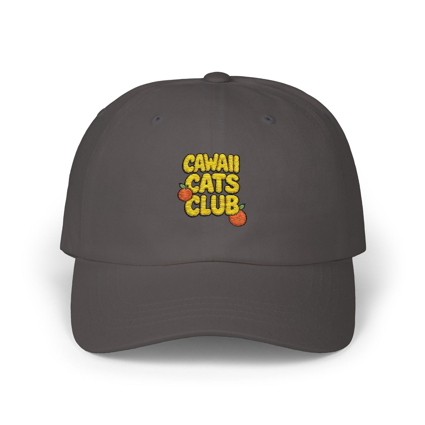 Cawaii Cats Club Classic Dad Cap - Trendy White Baseball Hat for Cat Lovers
