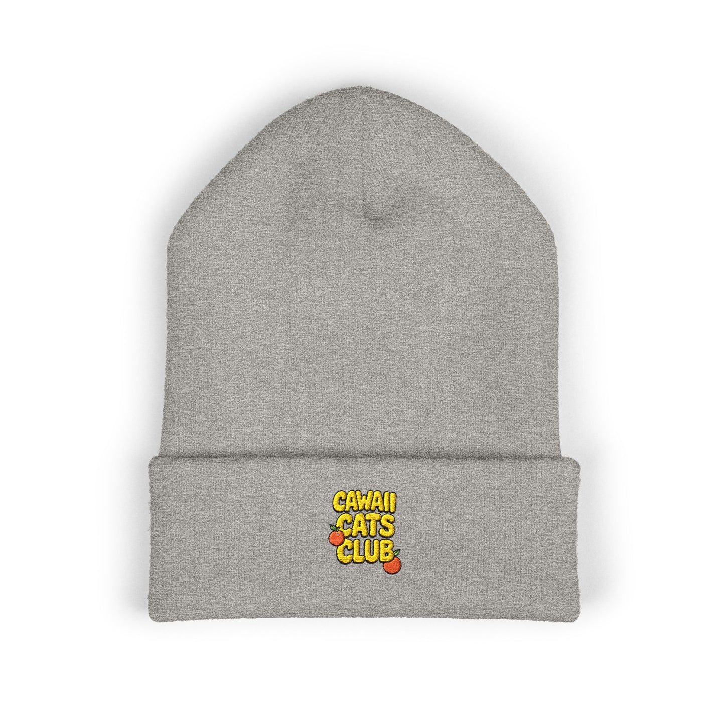 Cuffed Beanie - Cawaii Cats Club Embroidered Hat