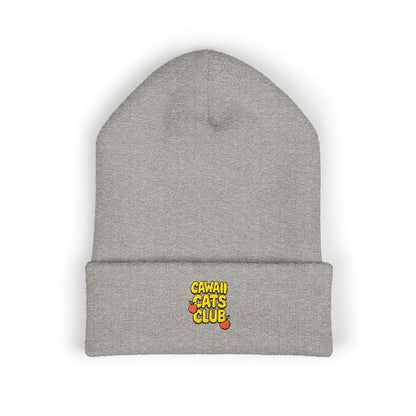 Cuffed Beanie - Cawaii Cats Club Embroidered Hat