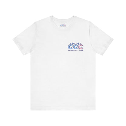 Cawaii Cats Club ユニセックス ジャージー Tシャツ - かわいい猫のグラフィック T シャツ