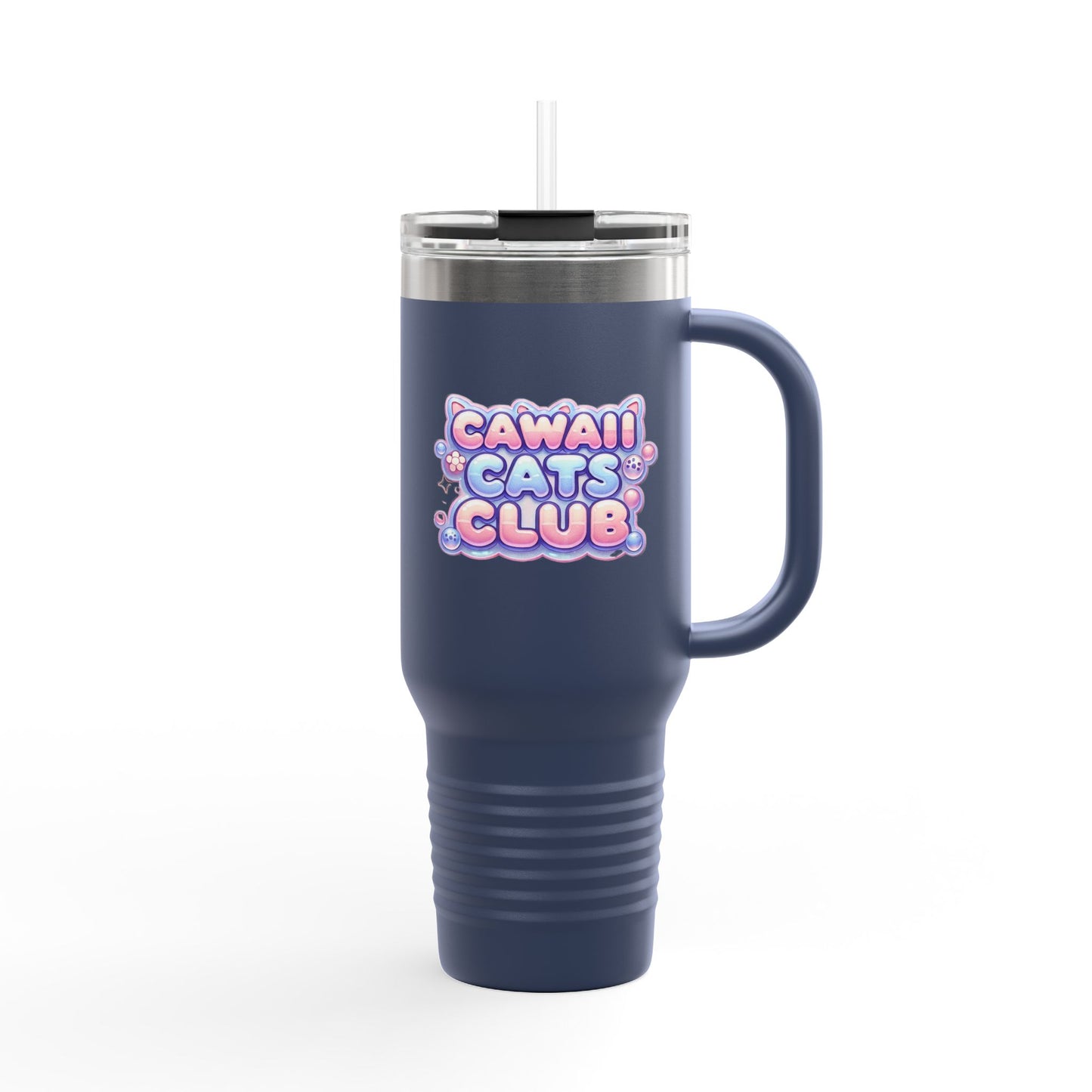 かわいい猫をテーマにした断熱トラベルマグ - 40オンス「Cawaii Cats Club」 