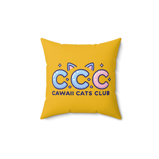 Cawaii Cats Club Decorative Pillow - Fun Cat Lover Cushion