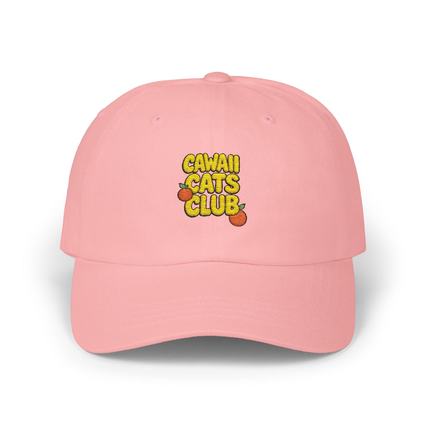 Cawaii Cats Club Classic Dad Cap - Trendy White Baseball Hat for Cat Lovers