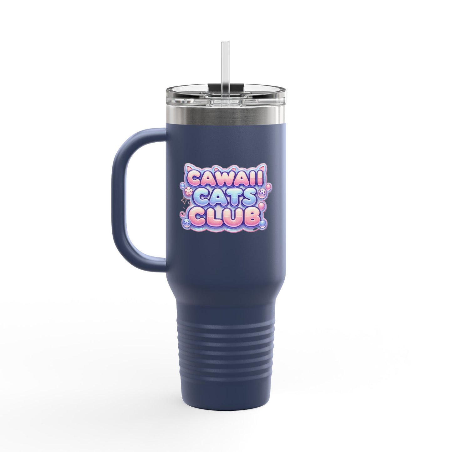 かわいい猫をテーマにした断熱トラベルマグ - 40オンス「Cawaii Cats Club」 